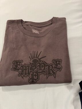 Empyre Men's Short Sleeve Tee - Mauve Brown with Black Graphic